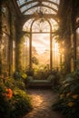 secret garden surrounded by vibrant rainforest plants