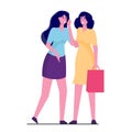 Secret, gossiping surprised concept. Young woman whispering to her friend. Royalty Free Stock Photo