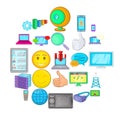 Secret information icons set, cartoon style Royalty Free Stock Photo