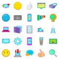 Secret information icons set, cartoon style Royalty Free Stock Photo