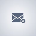 Secret mail, safe mail, vector best flat icon