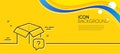 Secret package line icon. Unknown delivery box sign. Minimal line yellow banner. Vector