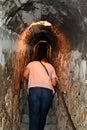 Secret passage in Bran castle, home of Dracula, Brasov, Transylvania Royalty Free Stock Photo