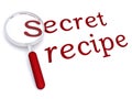 Secret recipe with magnifiying glass