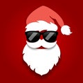 Secret Santa face with sunglasses, Christmas design Royalty Free Stock Photo
