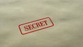 Secret seal stamped on blank paper background, restricted access, closed Royalty Free Stock Photo