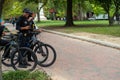 Secret Service Police on bikes in Lafayette Park Washington DC