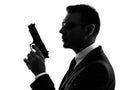 Secret service security bodyguard agent man silhouette Royalty Free Stock Photo