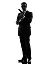 Secret service security bodyguard agent man silhouette Royalty Free Stock Photo