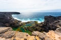 Secret spot in Lanzarote Natural Pools, Spain, Europe.