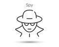 Secret spy agent icon. Financial fraud sign. Incognito, private or anonymous thief. Vector