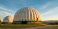 The old military tracking system base with radar antenna located in Ukrainian Carpathians Royalty Free Stock Photo