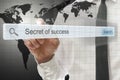 Secret of success written in search bar