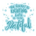 The secret to enjoying life is to be grateful.