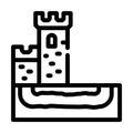 Secret tunnel of castle line icon vector illustration