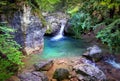 Secret waterfall in a jungle