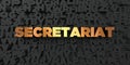 Secretariat - Gold text on black background - 3D rendered royalty free stock picture