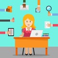 Secretary. Busy woman for office work Royalty Free Stock Photo