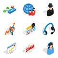 Secretary icons set, isometric style Royalty Free Stock Photo