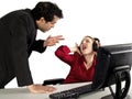 Secretary ignoring her boss Royalty Free Stock Photo