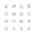 Secretary line icons collection. fficient, Organized, Professional, Detail-Oriented, Punctual, Diligent, Resourceful