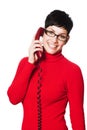 Secretary in red Royalty Free Stock Photo