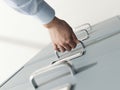 Secretary searching files in the filing cabinet Royalty Free Stock Photo