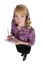 Secretary wearing headset Royalty Free Stock Photo