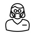 Secretary Wearing mask Vector Icon which can easily modify or edit