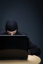 Secretive computer hacker Royalty Free Stock Photo