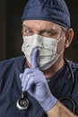 Secretive Doctor Wearing Protective Head Wear Royalty Free Stock Photo