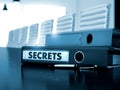 Secrets on Office Folder. Blurred Image. 3D. Royalty Free Stock Photo