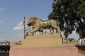Sculptures lion of St. Petersburg Russia