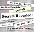 Secrets Revealed Headlines Classified Confidential Info Royalty Free Stock Photo