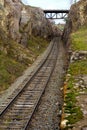 A section of the Beloretsk narrow-gauge road that runs through the Katav-Ivanovo Gorge Royalty Free Stock Photo