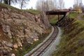 A section of the Beloretsk narrow-gauge road that runs through the Katav-Ivanovo Gorge Royalty Free Stock Photo