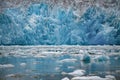 Section of the calving wall of the glacier in Tracy Arm Fjord, Alaska Royalty Free Stock Photo