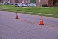 A section of Canfield Drive where Michael Brown was shot Royalty Free Stock Photo