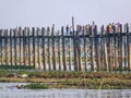 A section of the famous U-Bein Bridge in Burma Royalty Free Stock Photo