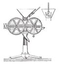 Section of the flattener Ransome and the settlement mechanism of the valve, vintage engraving Royalty Free Stock Photo