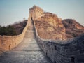 A section of the Great Wall of China at Jinshanling near Beijing, China. Royalty Free Stock Photo