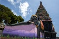 A section of the Naga Pooshani Ambal Kovil on Nainativu Island in the Jaffna region of Sri Lanka. Royalty Free Stock Photo