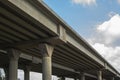 Section of newly constructed elevated highway.Shot against a bright blue sky.