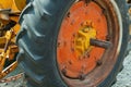 Section of an Old Tractor Wheel and Tire Royalty Free Stock Photo