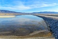 A section of Owens Lake being rehydrated as part of the dust mitigation project in California, USA