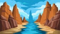A section of the river where the water has carved a path between towering rock formations creating a thrilling ride for