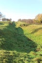 A section of the Roman Antonine Wall ditch near Rough Castle, Falkirk, Scotland