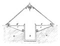 Section of Span Roofed Pit vintage illustration