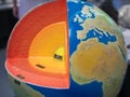 Section of the Terrestrial Globe: Magma, Inner and Outer Core