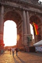 Parc du Cinquantenaire (Park of the Fiftieth Anniversary) in the evening Royalty Free Stock Photo